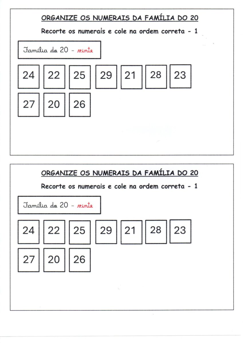 Numerais-Família do 20