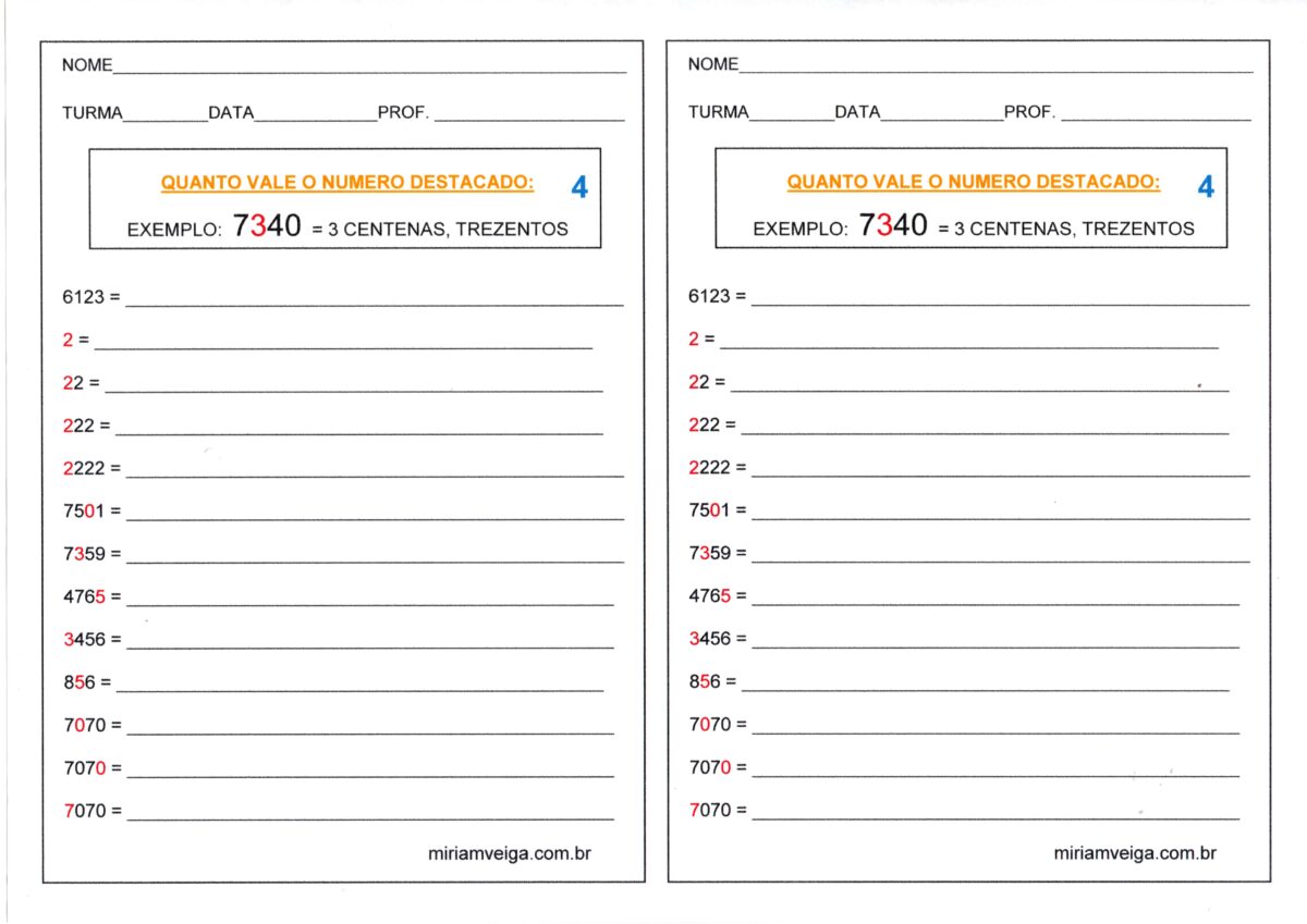 CDU-Quanto vale o número destacado 4