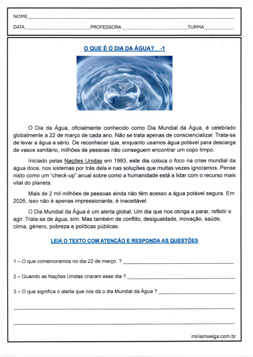 Dia Internacional da Água 1