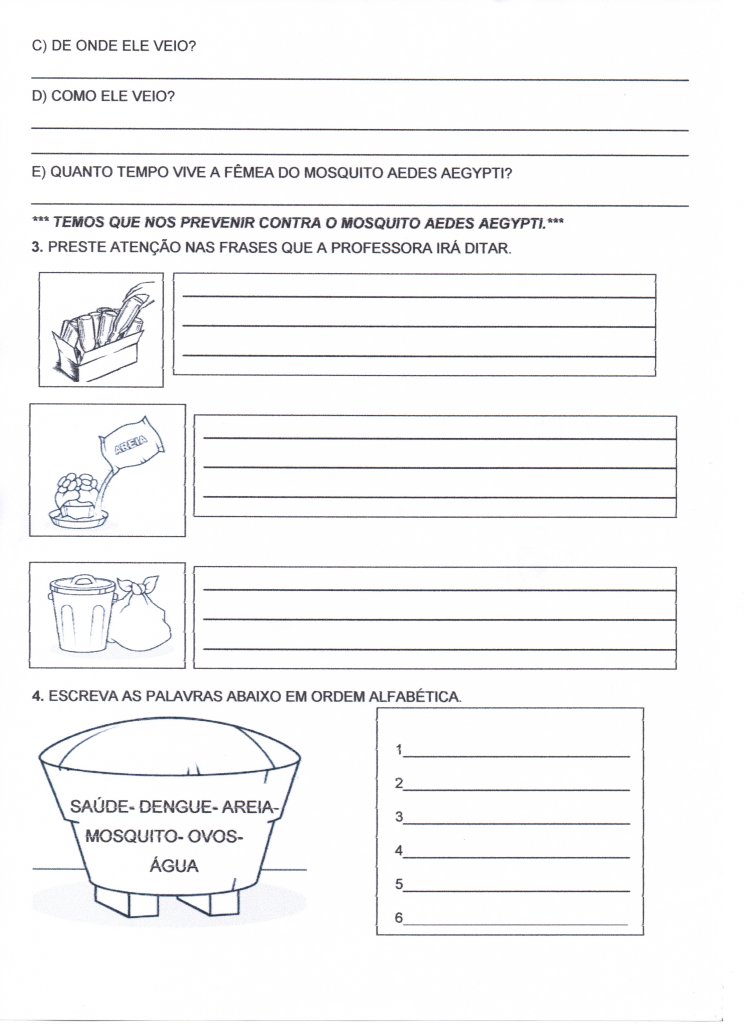 Avaliação de Língua Portuguesa Dengue - Folha 2