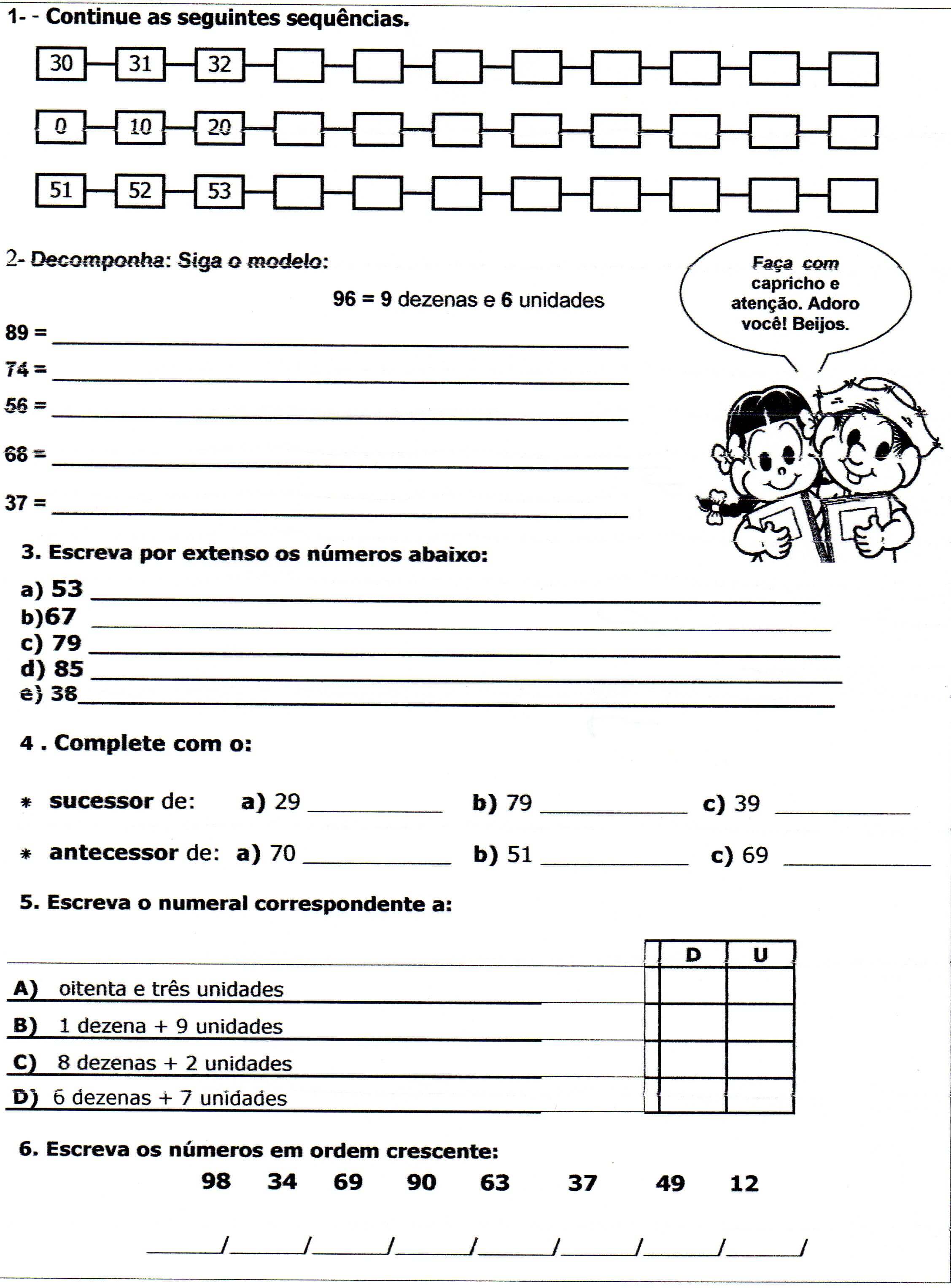 Atividade De Matemática Dezenas E Unidades · Alfabetização Blog