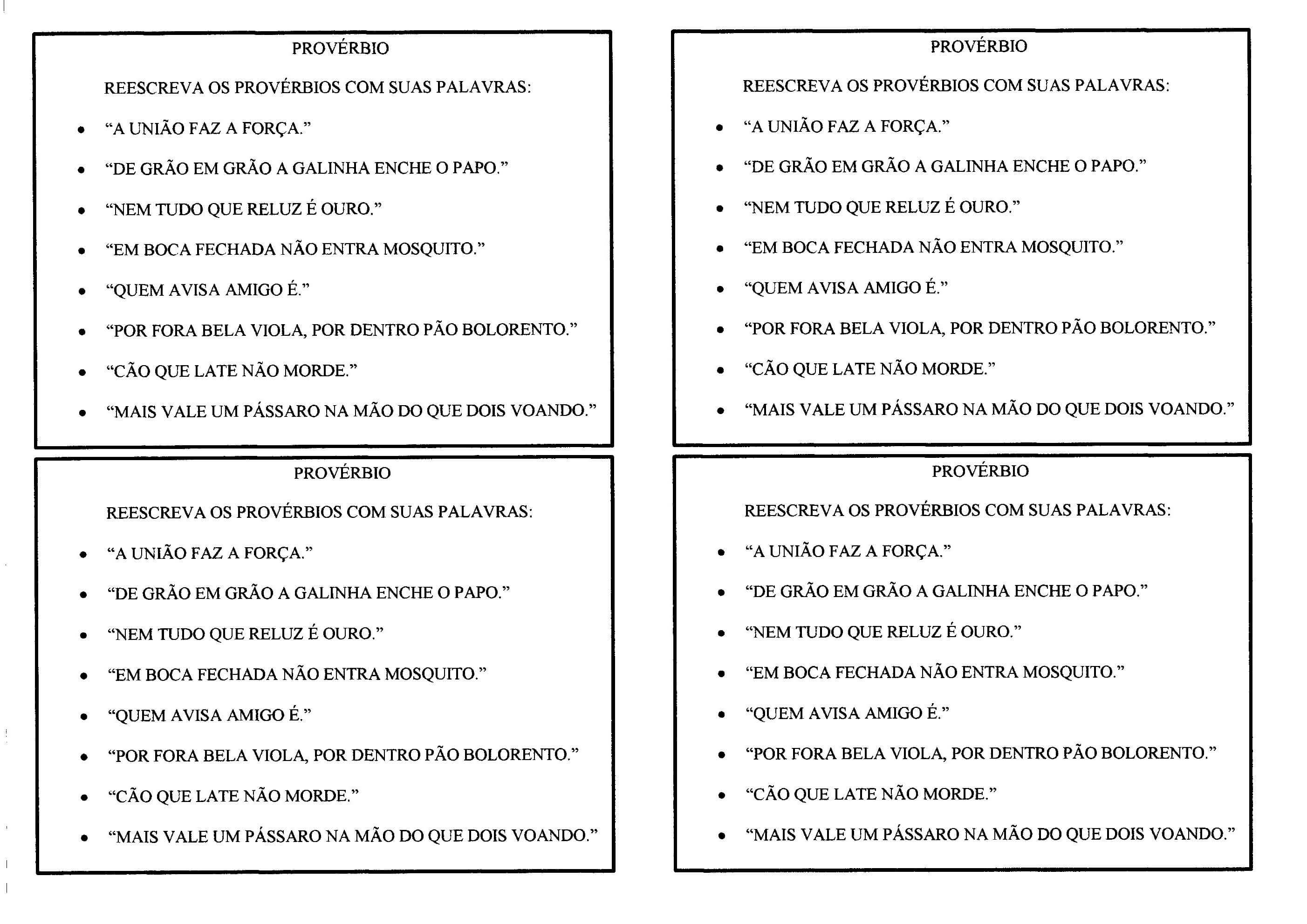 Provérbios Populares-Interpretação · Alfabetização Blog